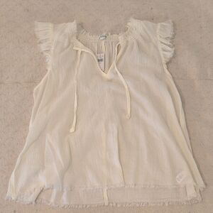 NWT Aerie Cotton Gauze Ruffle Sleeve Top
